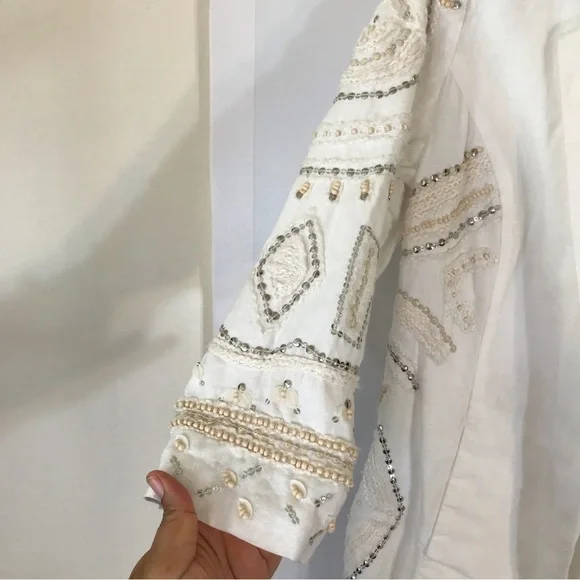 Chico’s Embellished Linen Jacket - Picture 11 of 15